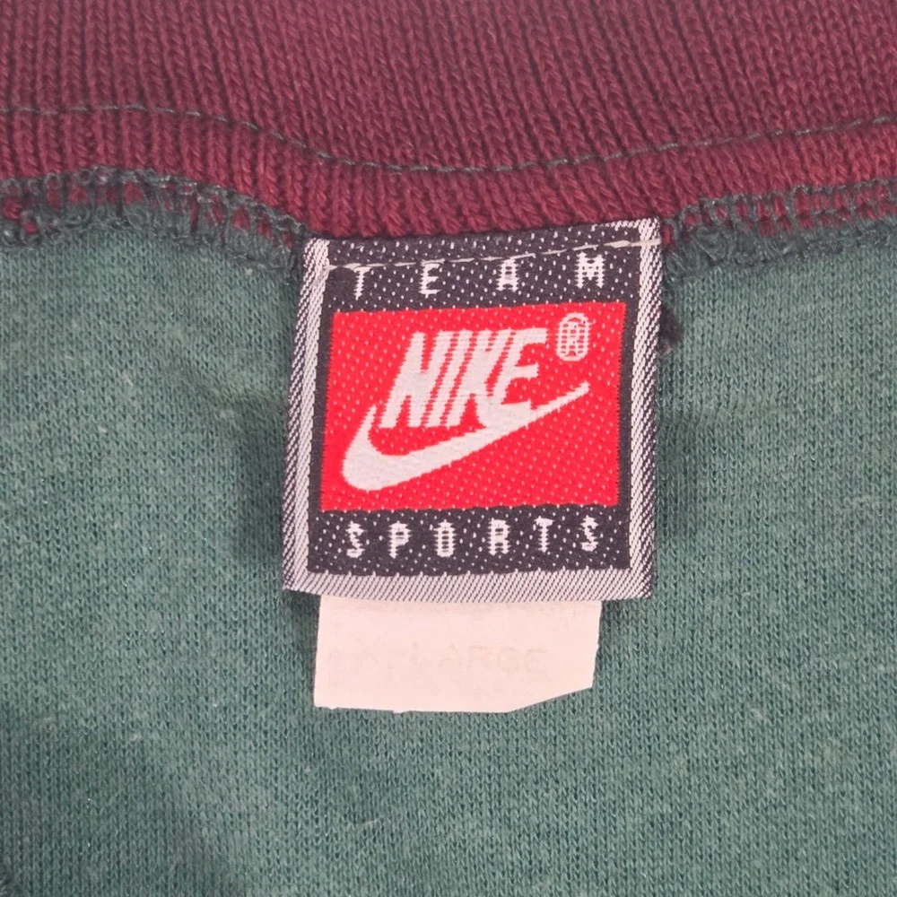Vtg 90's Nike Team Sports Shinny Green V-Neck Soccer Jersey Mens XL Shirt Vintag